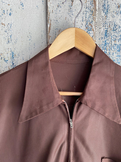 1970s Zip Up Shirt | L