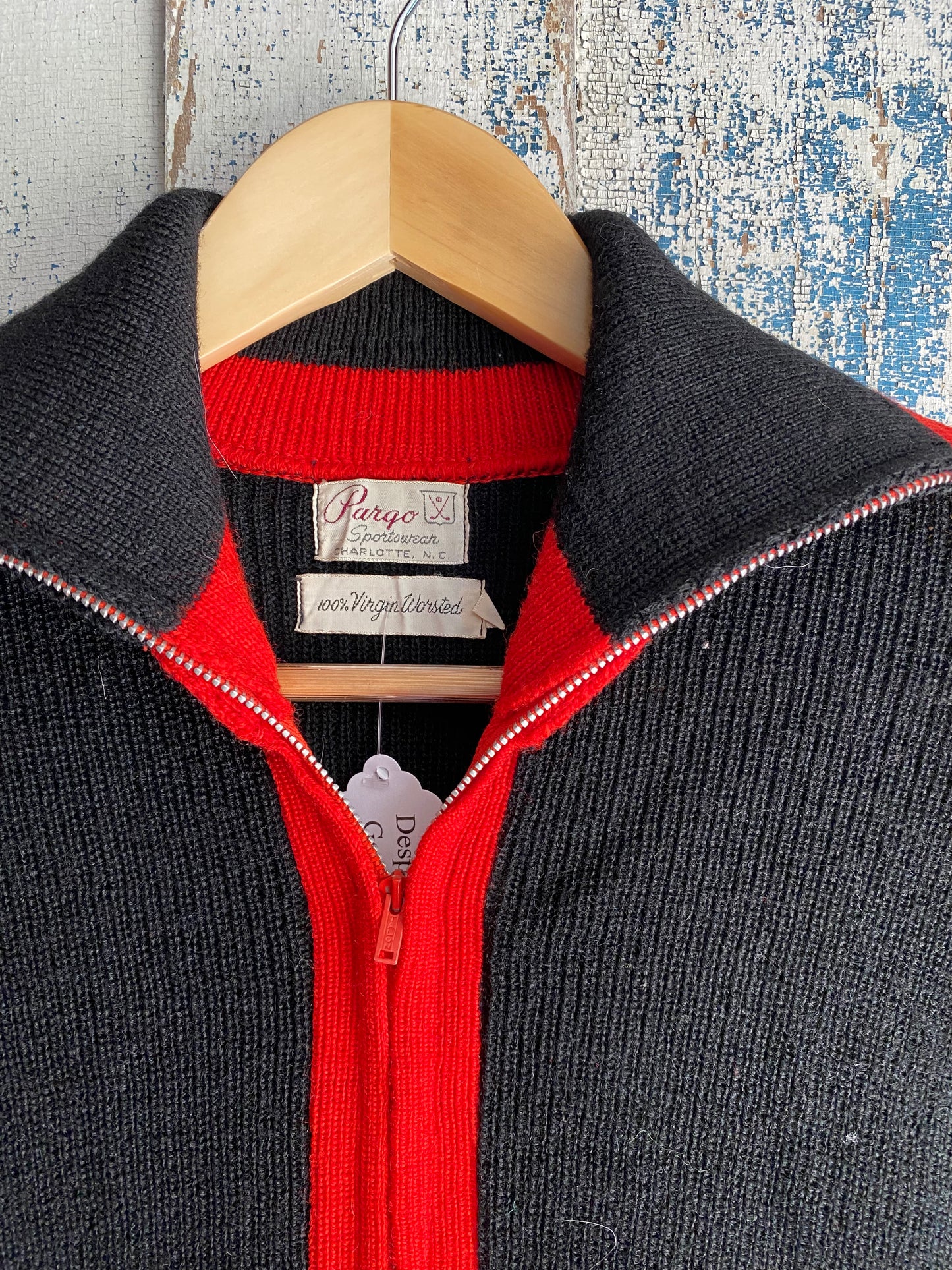 1960s Zip Up Knit Sweater | M