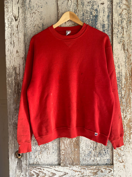 1980s Faded Red Russell Crewneck | L