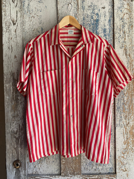 1960s Striped Snap Shirt | L