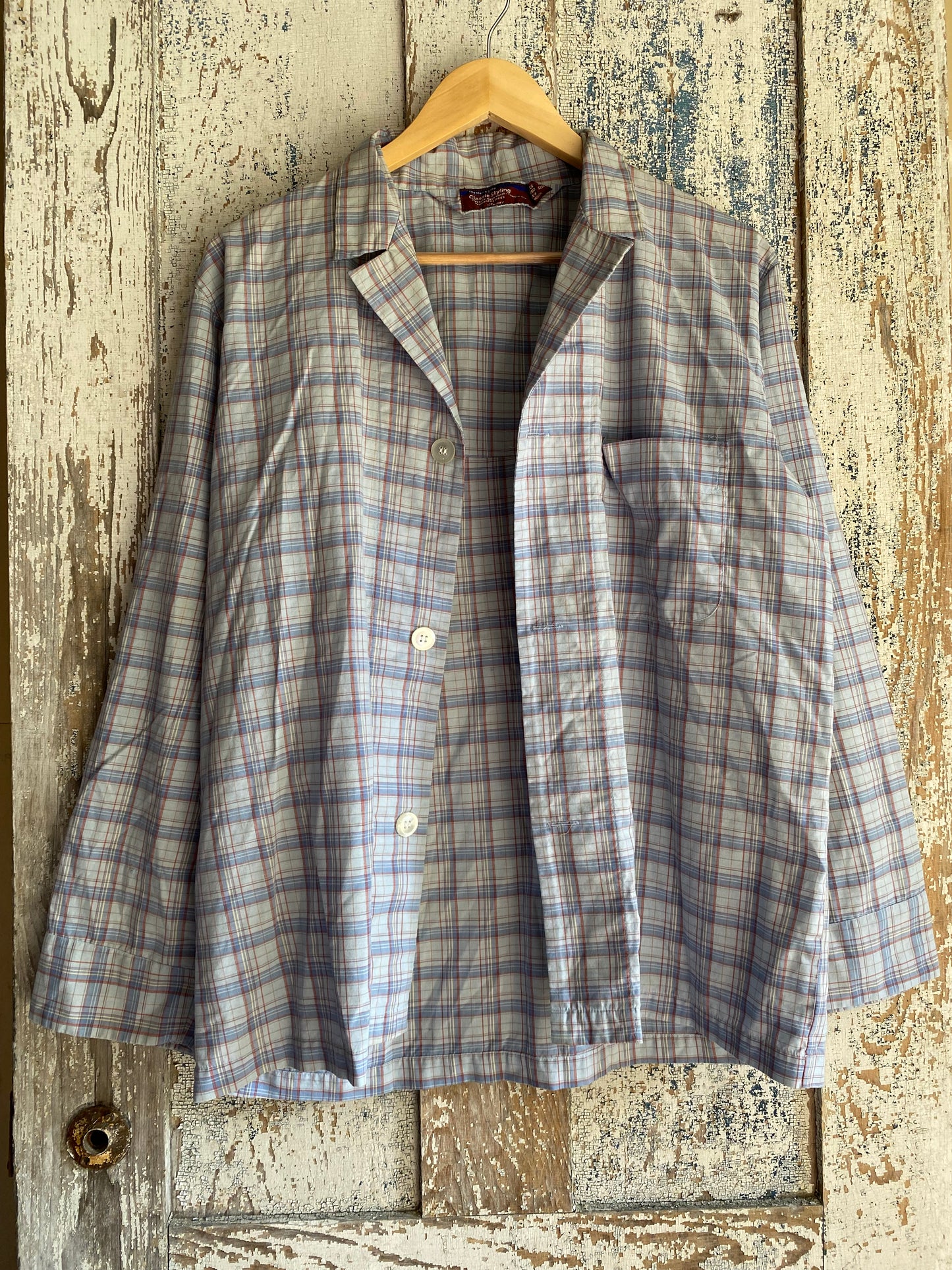 1980s Plaid Sleep Shirt | L