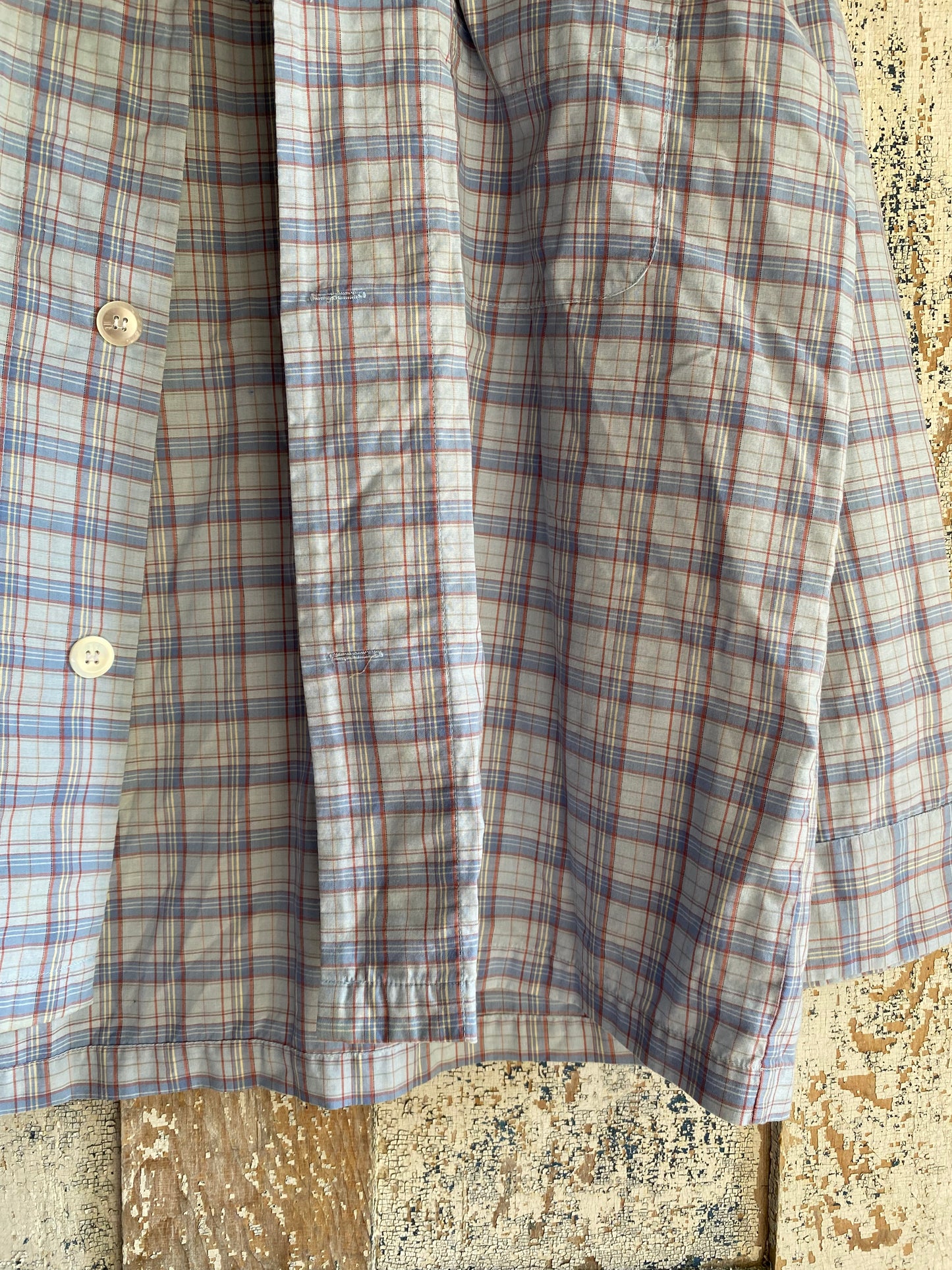 1980s Plaid Sleep Shirt | L