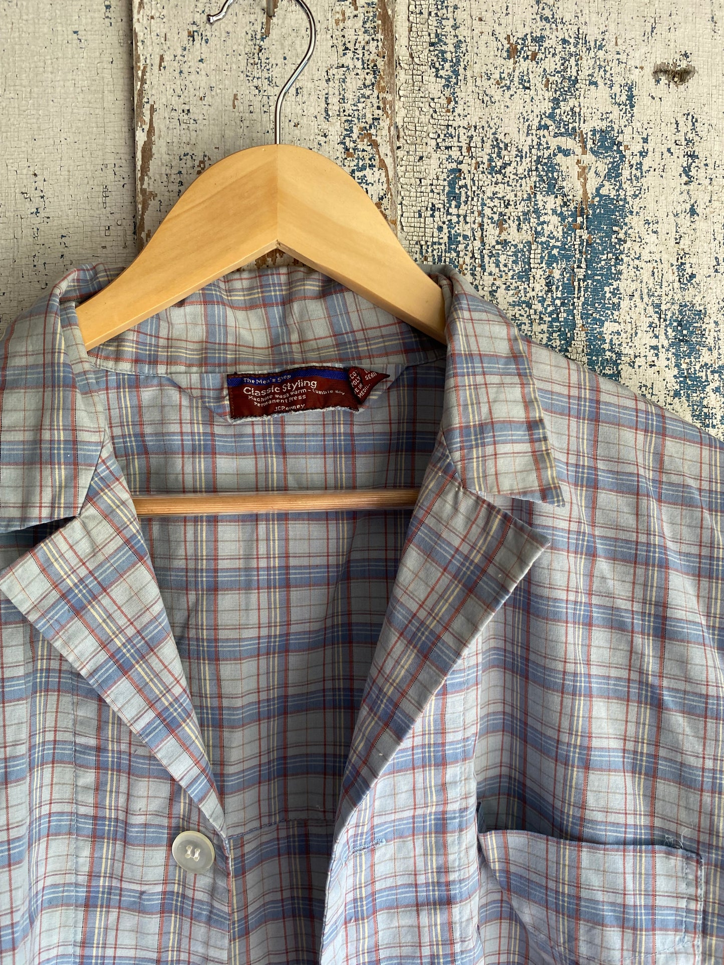 1980s Plaid Sleep Shirt | L