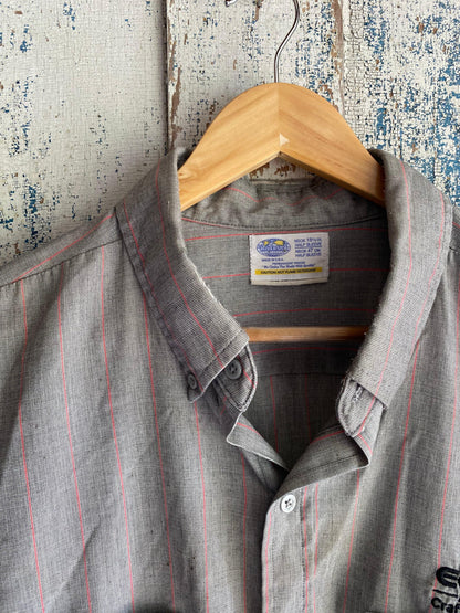 1990s Pin Striped Work Button Up | XXL