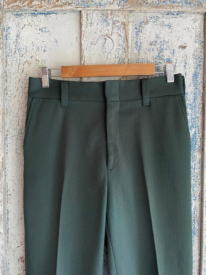1970s Green Knit Slacks | 29