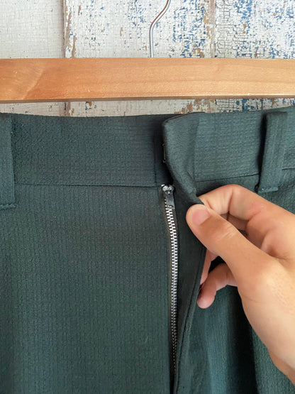 1970s Green Knit Slacks | 29