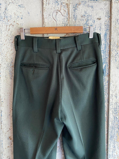 1970s Green Knit Slacks | 29