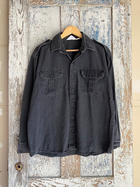 1990s Black Button Up Shirt | L