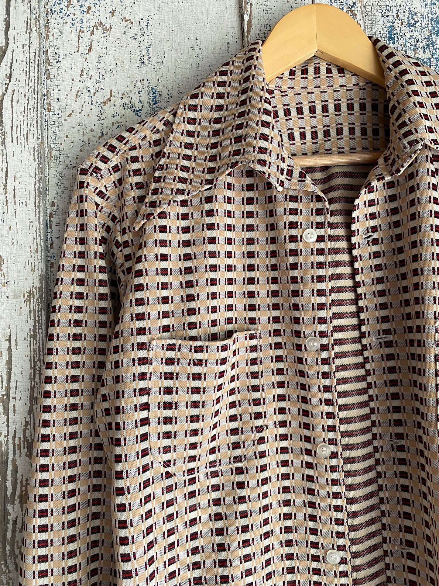 1970s Knit Long Sleeve Shirt | M