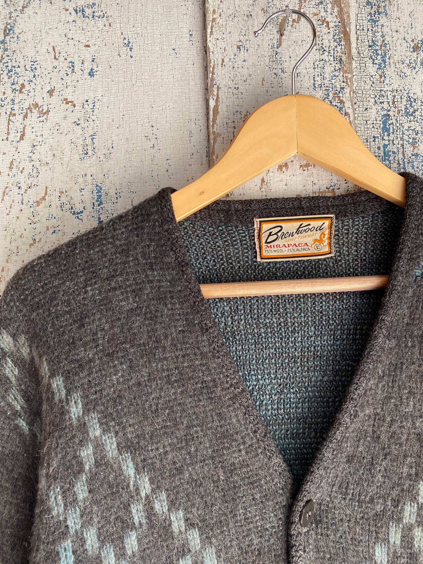 1960s Wool Fuzzy Cardigan | L