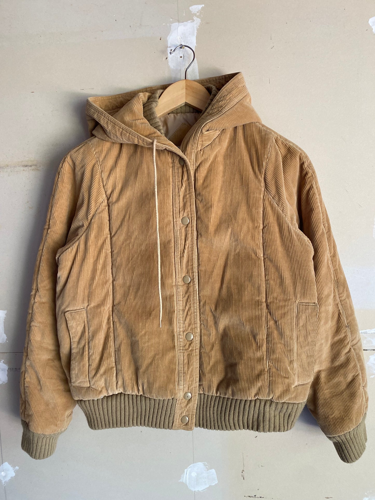 1970s Corduroy Hooded Jacket | M