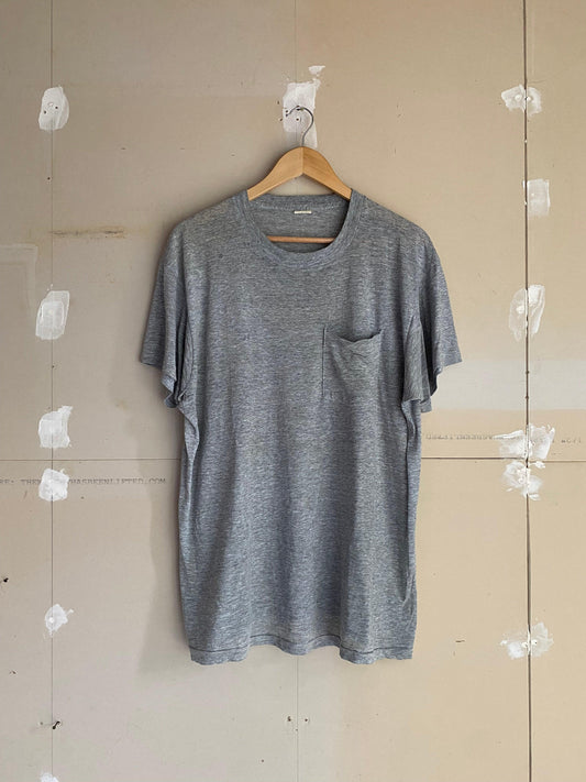 1980s Gray Pocket Tee | L