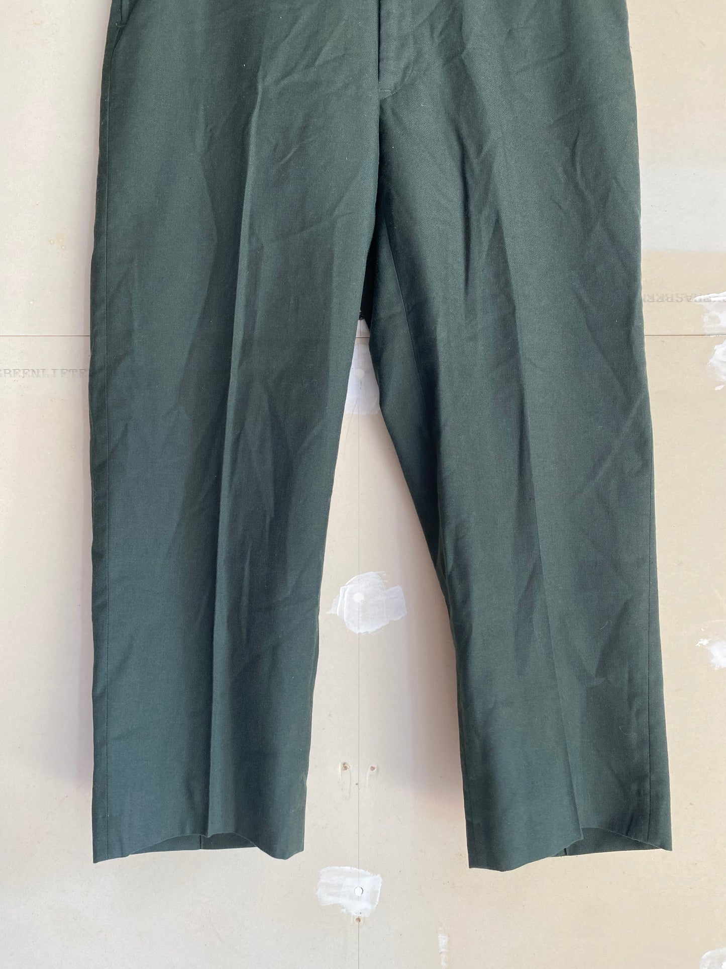 1980s Green Wide Leg Slacks | 34