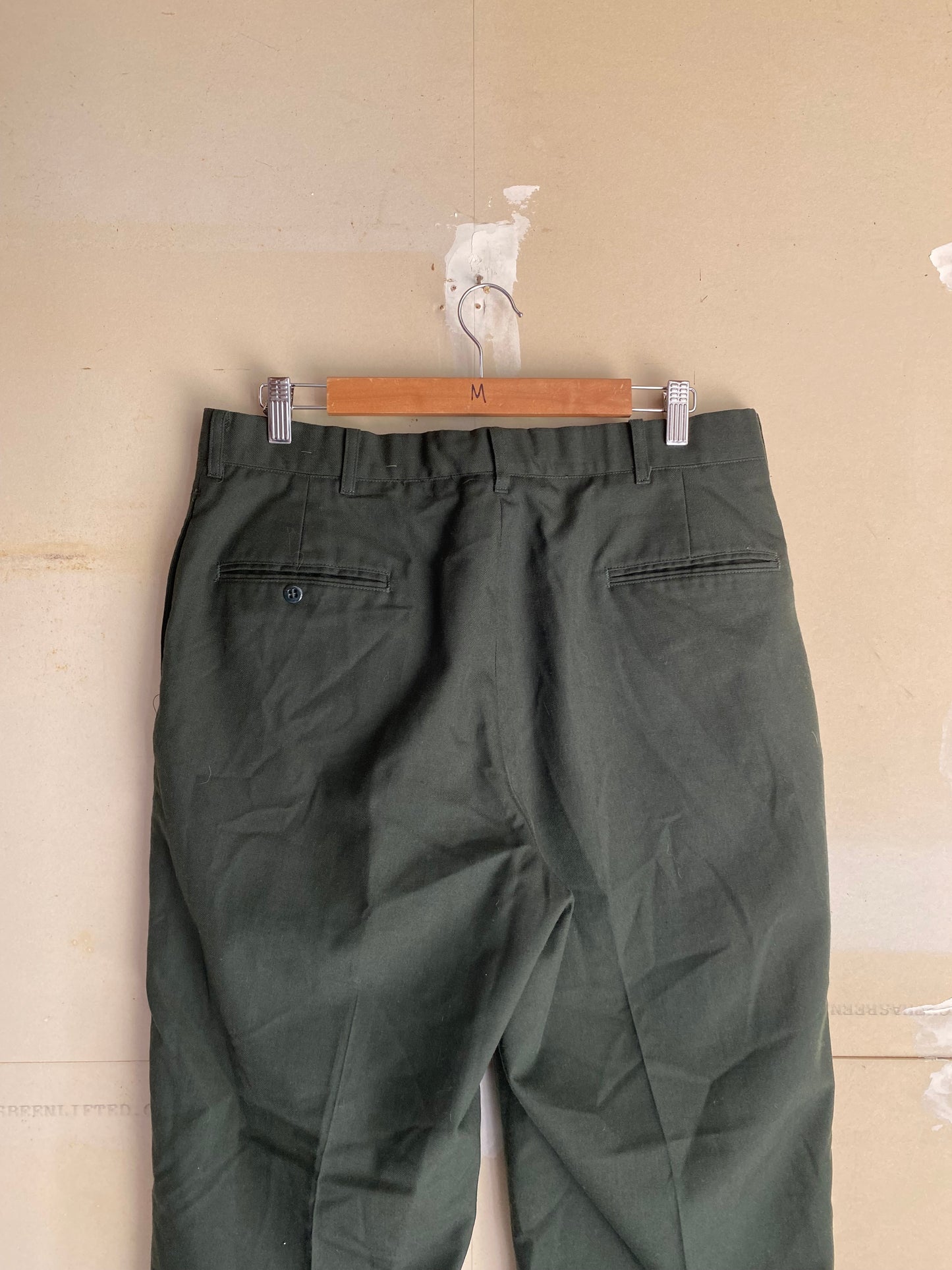 1980s Green Wide Leg Slacks | 34