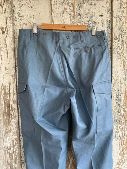 1980s Blue Cargo Military Pants | 36