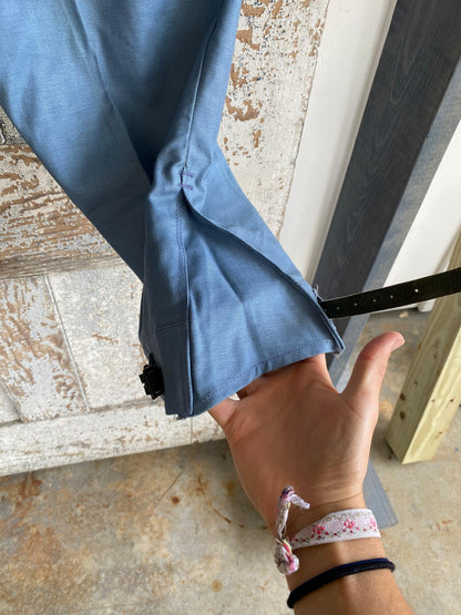 1980s Blue Cargo Military Pants | 36