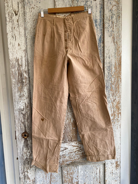 1950s Button Fly Work Pants | 29