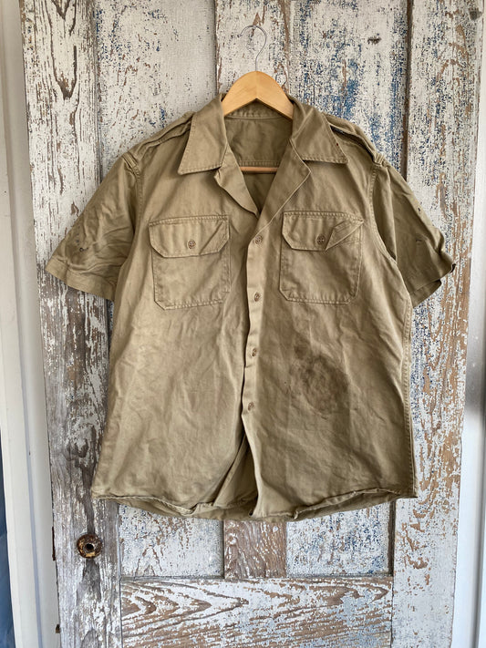 1950s Camp Collar Military Shirt | L