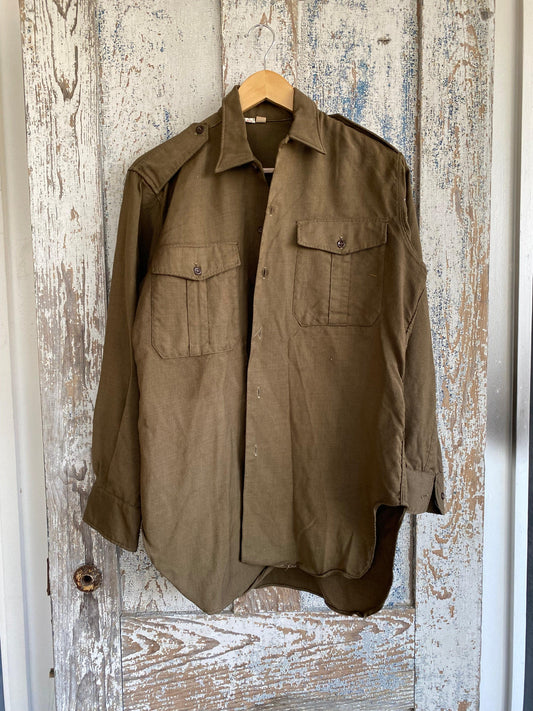 1970s Wool Military Shirt | M