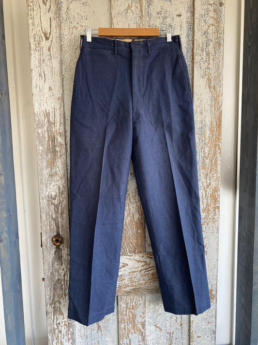 1970s Navy Wool Pants | 30