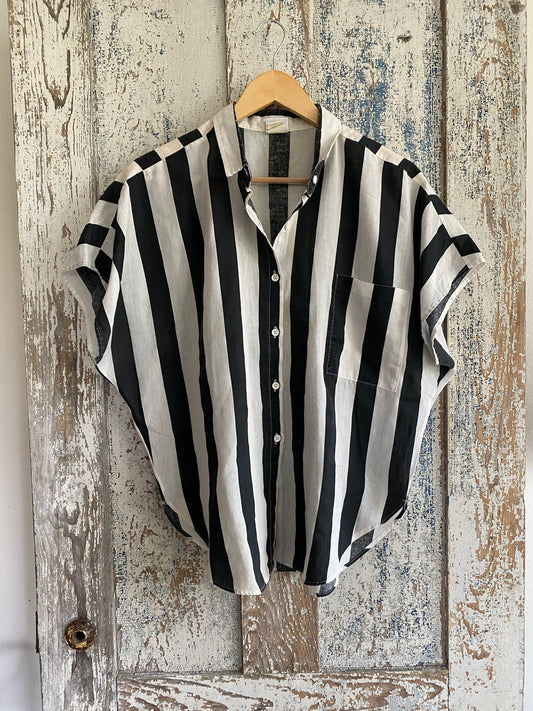 1980s Boxy Striped Wrangler Shirt | L