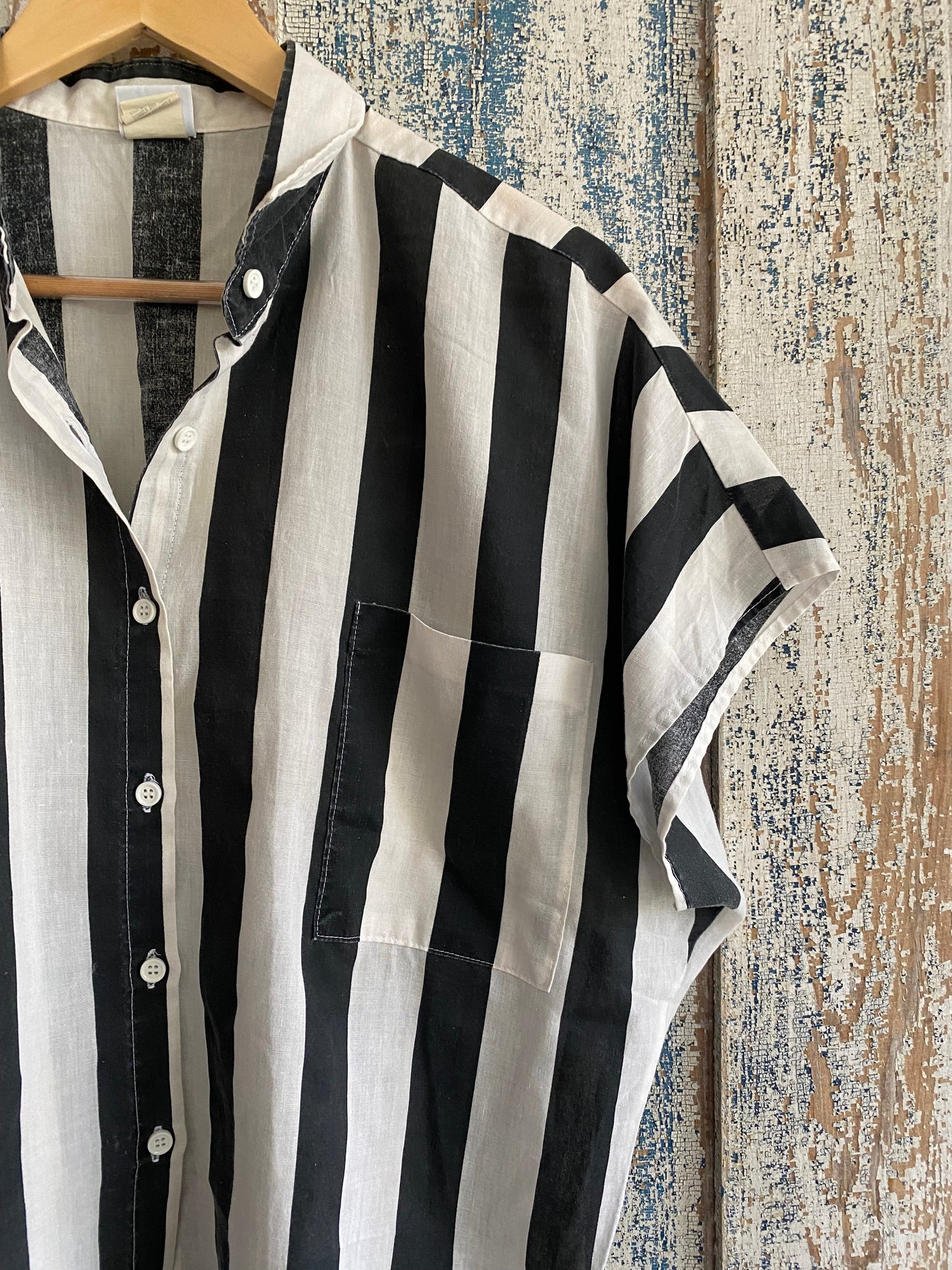 1980s Boxy Striped Wrangler Shirt | L