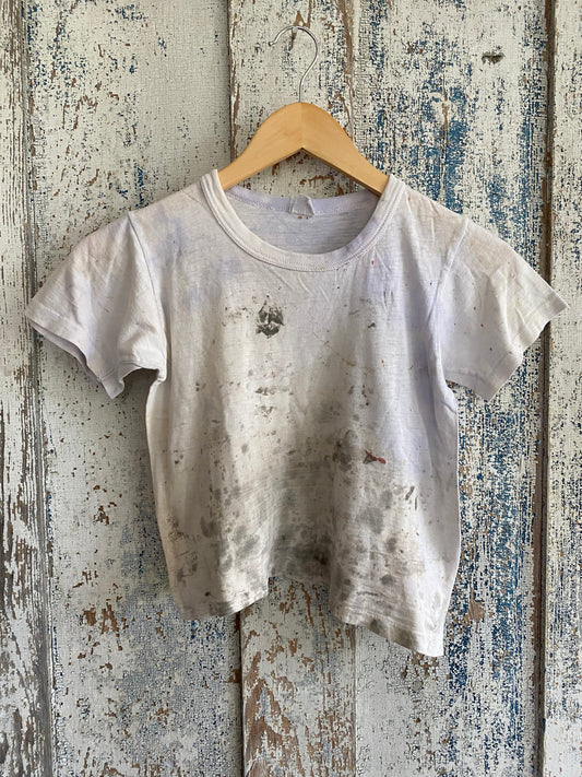 1960s Distressed Baby Tee | XS