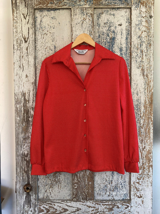 1970s Polka Dot Button Up | M