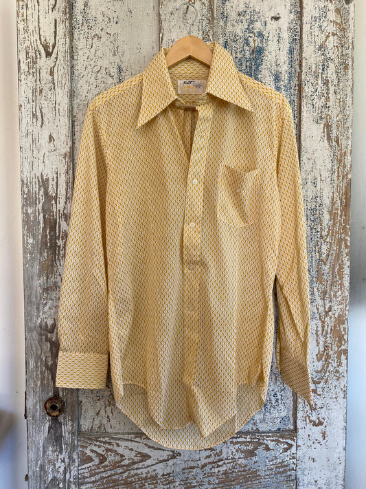 1970s Knit Button Up | L