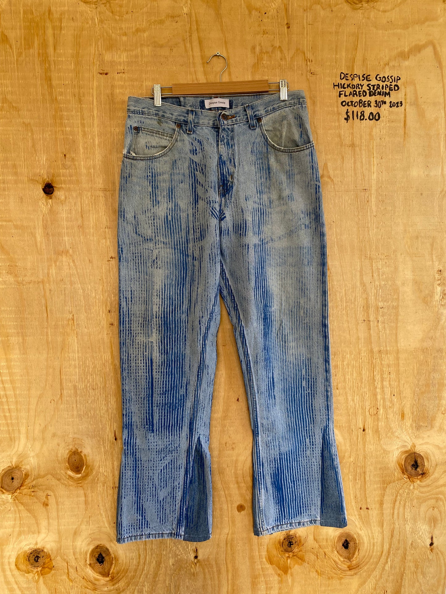 Hickory Striped Flared Denim | 34