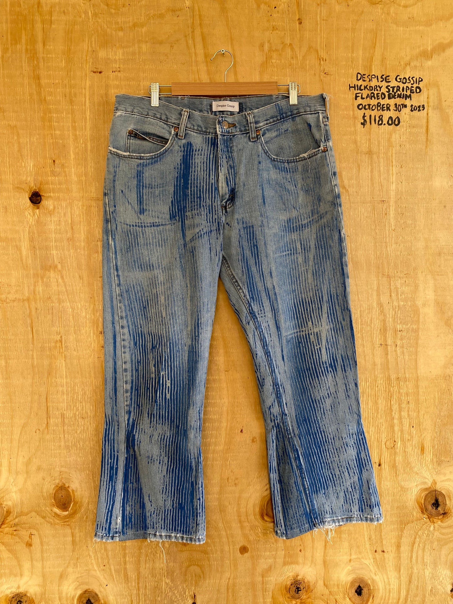 Hickory Striped Flared Denim | 36