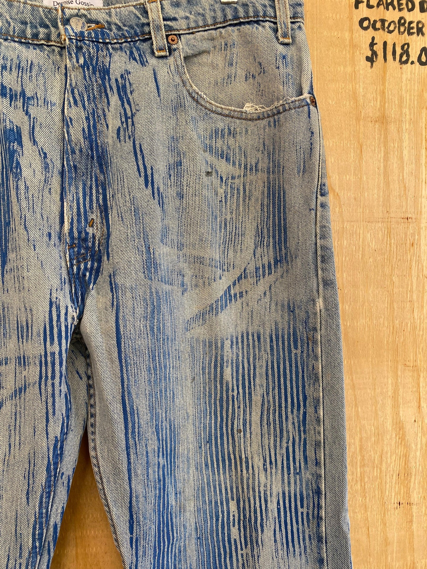 Hickory Striped Flared Denim | 36