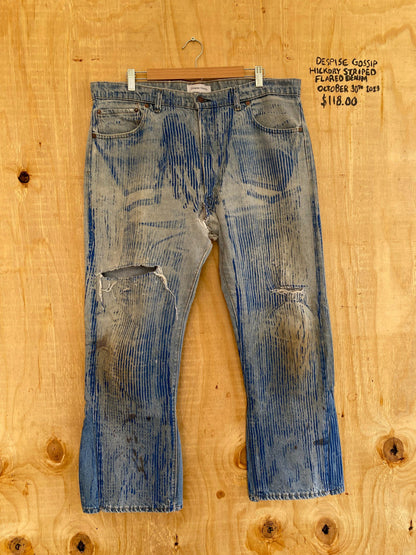 Hickory Striped Flared Denim | 40