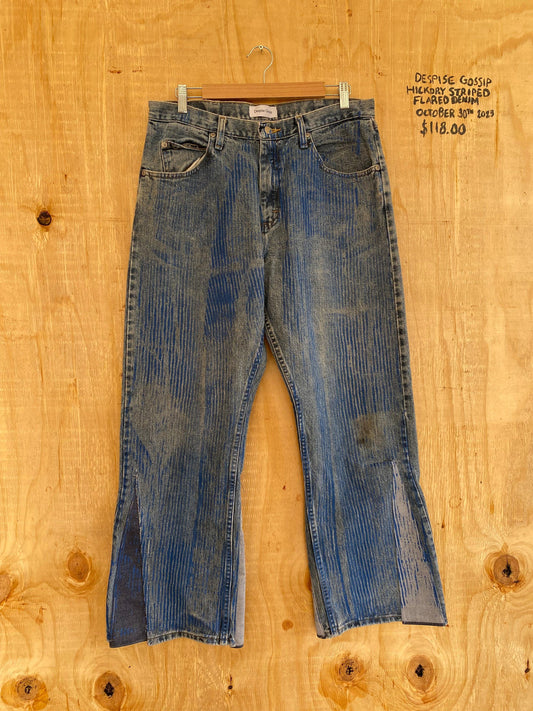 Hickory Striped Flared Denim | 34