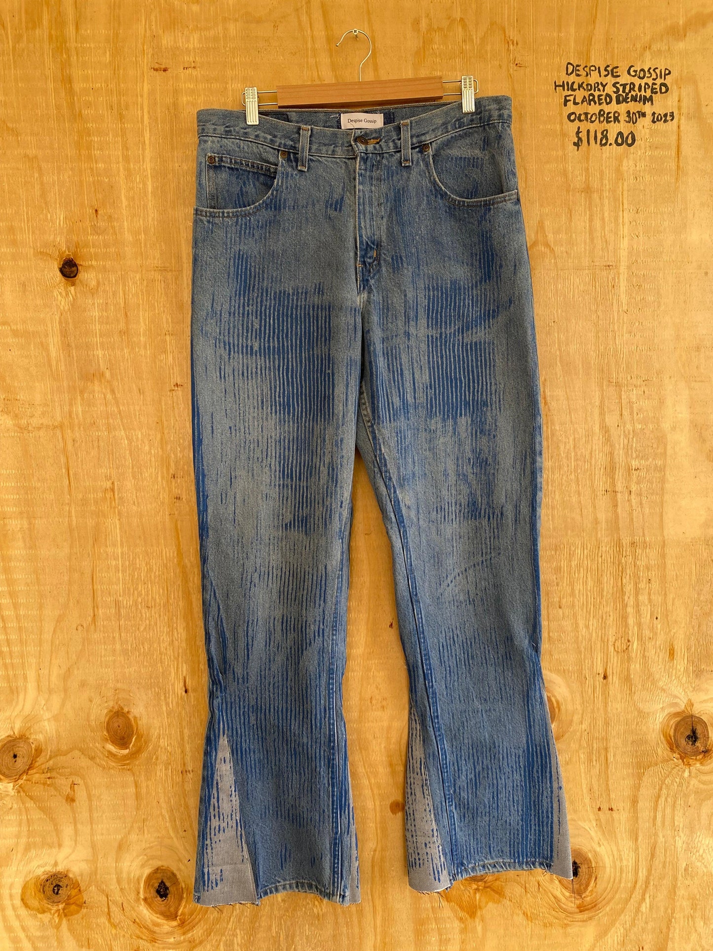 Hickory Striped Flared Denim | 36