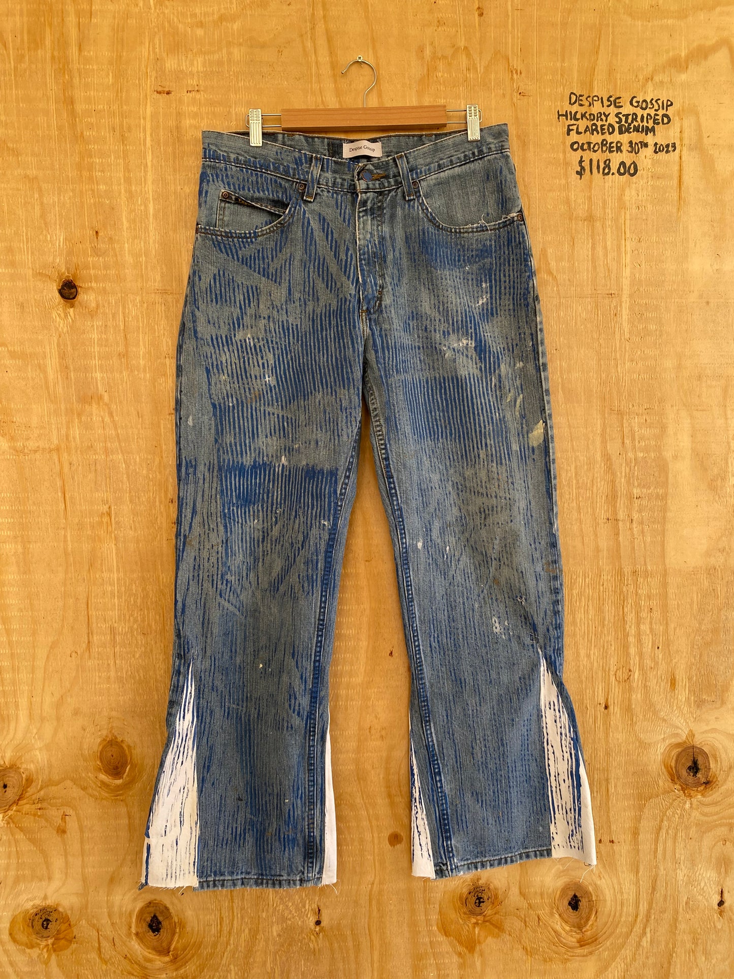 Hickory Striped Flared Denim | 34