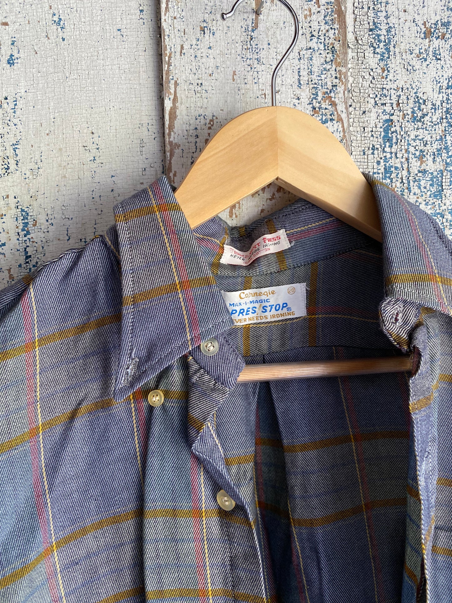 1970s Plaid Shirt | M