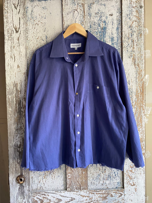 1990s Yves Saint Laurent Cropped Dress Shirt | L