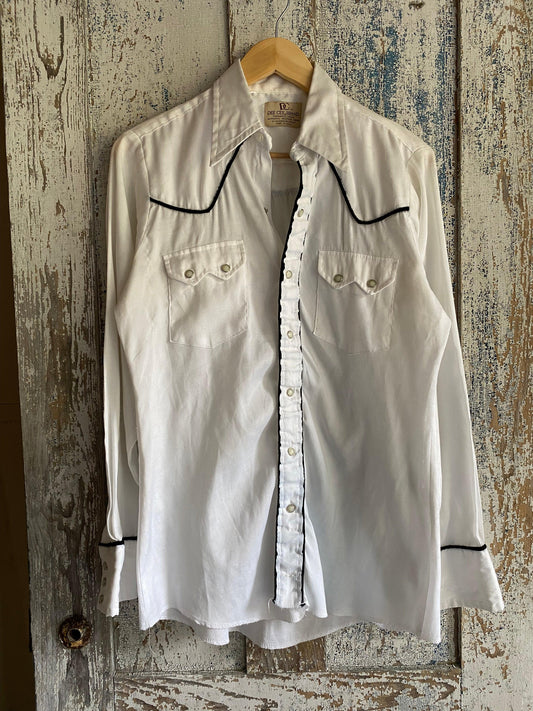 1970s Polyester Western Shirt | M