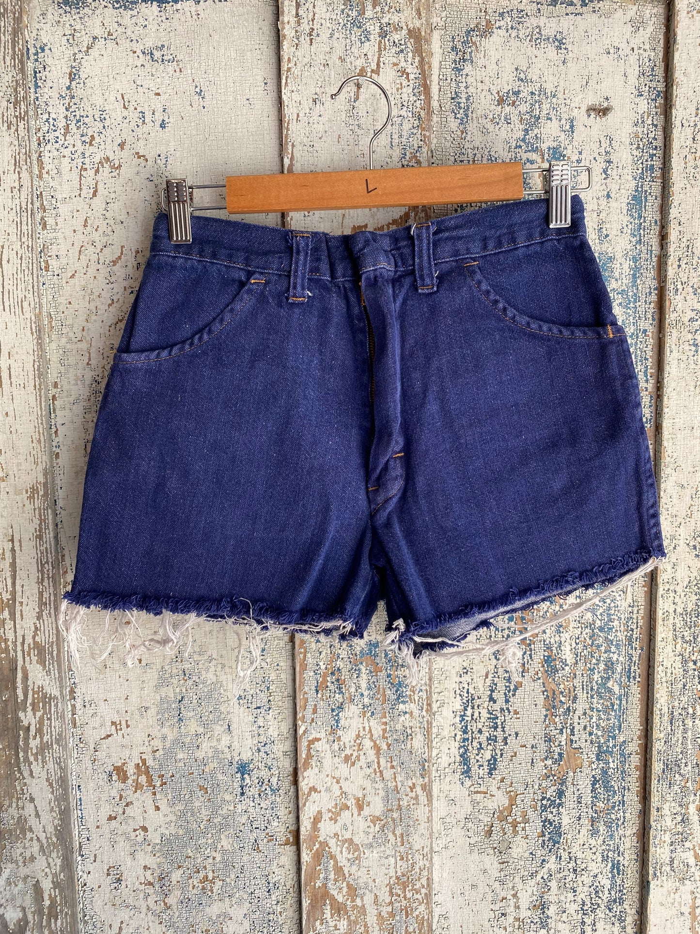 1970s Buckle Back Denim Jorts | 27