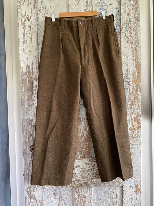 1950s Wool Wide Leg Pants | 33