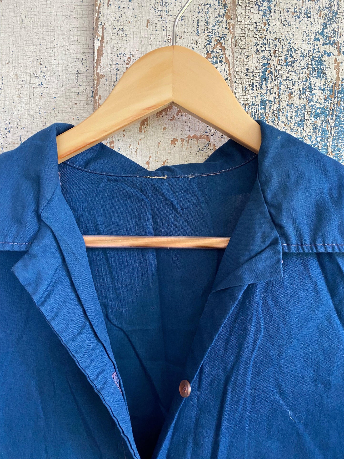 1960s Blue Button Up | L