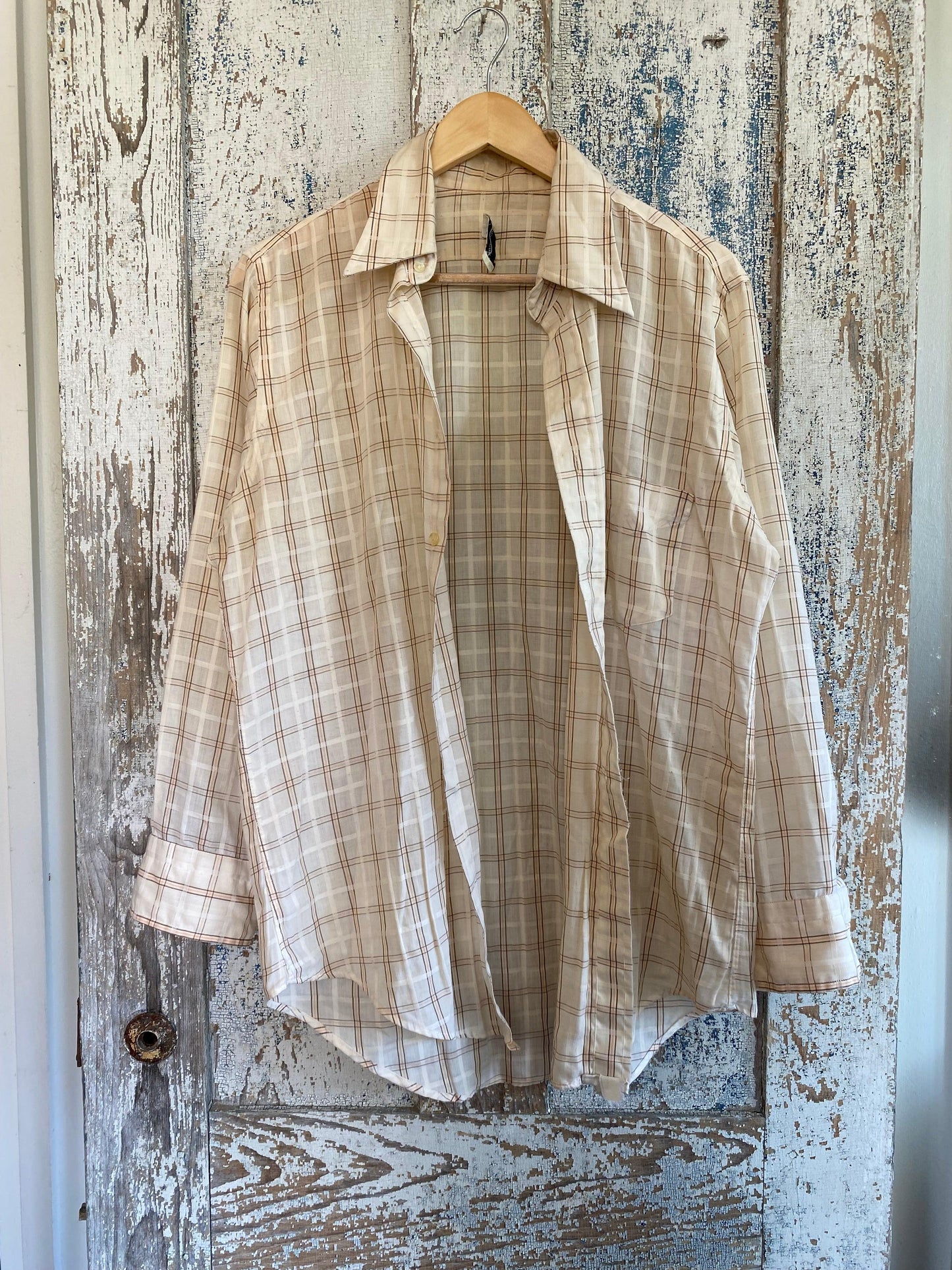 1970s Plaid Shirt | L