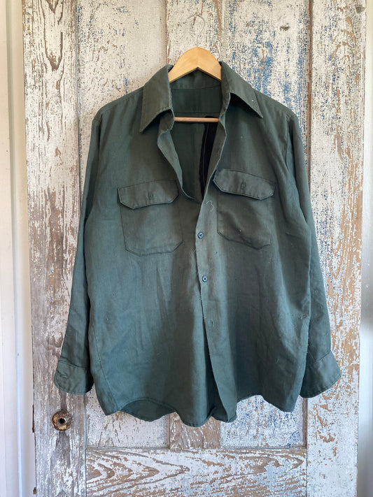 1980s Repaired Work Shirt | L