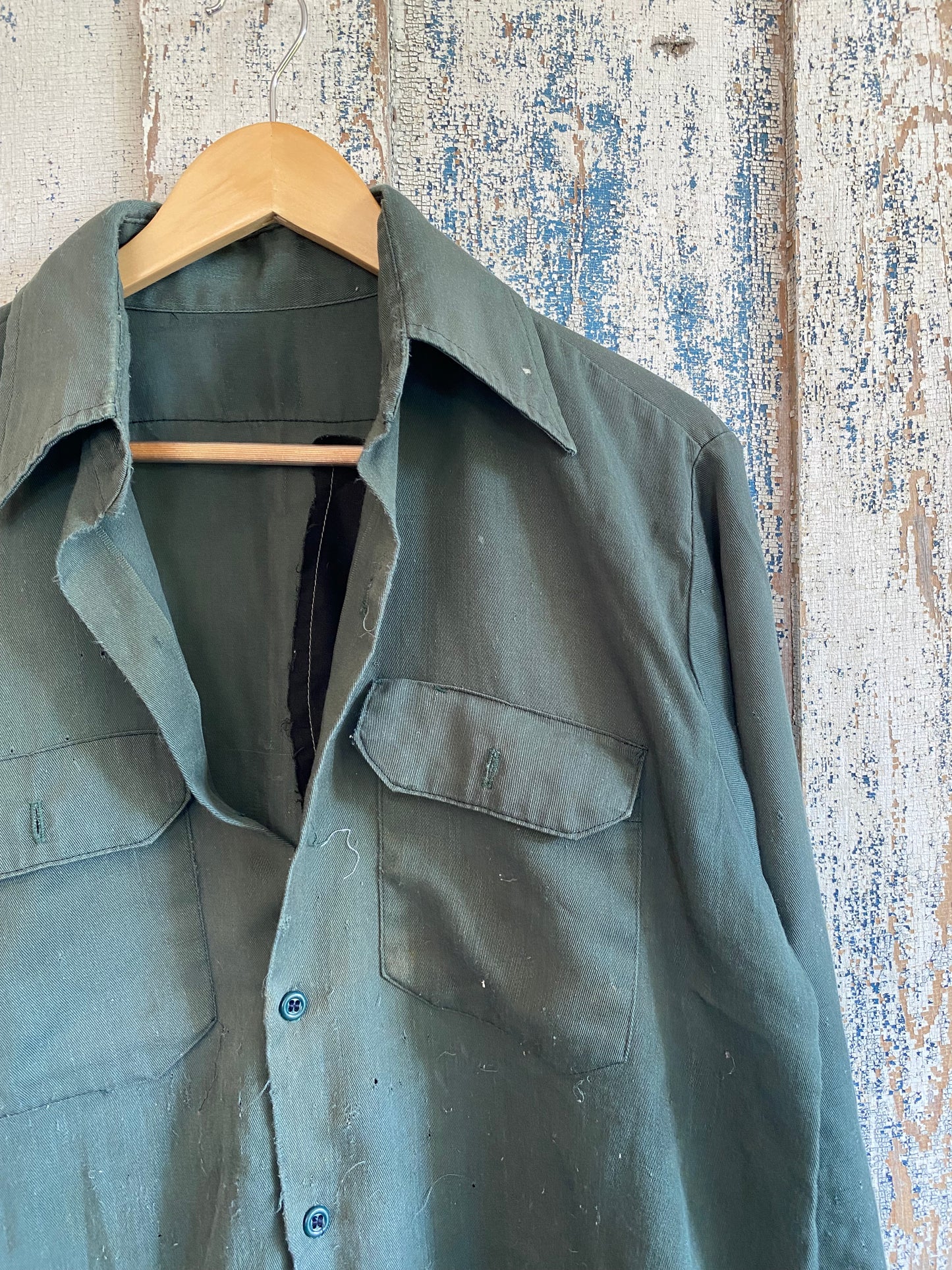 1980s Repaired Work Shirt | L