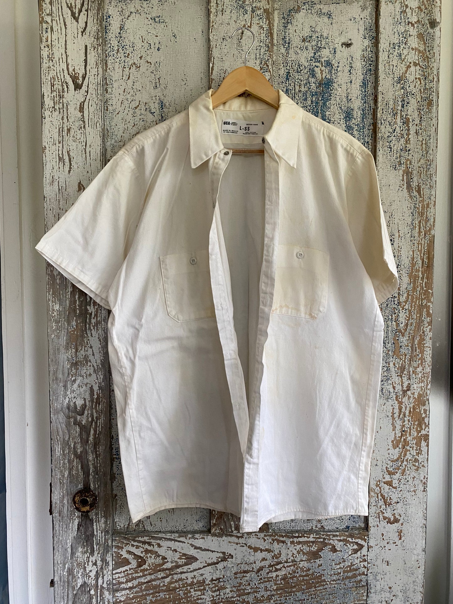 1980s White Work Shirt | XL