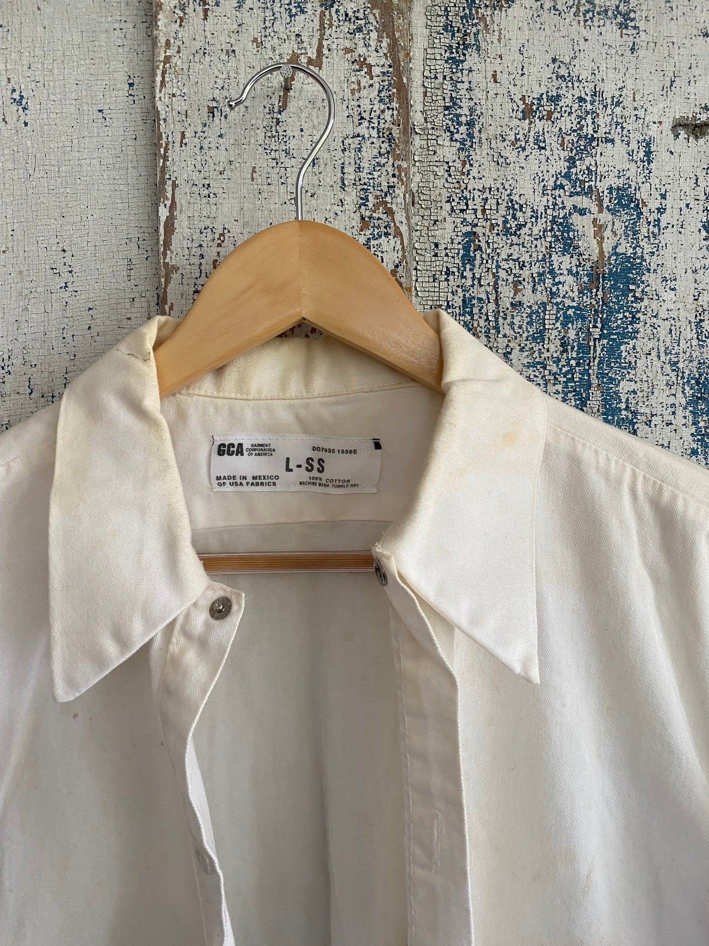 1980s White Work Shirt | XL