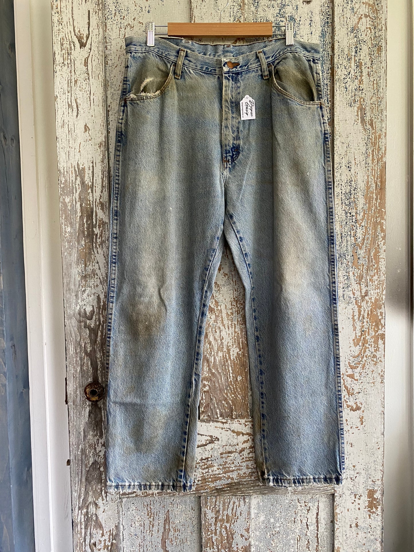 1990s Light Wash Rustler Denim | 36