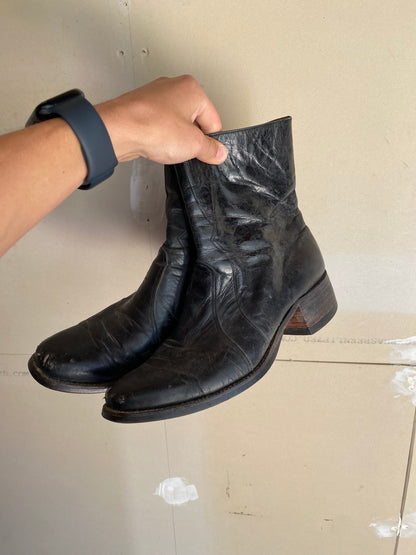 1980s Side Zip Leather Boots | 9