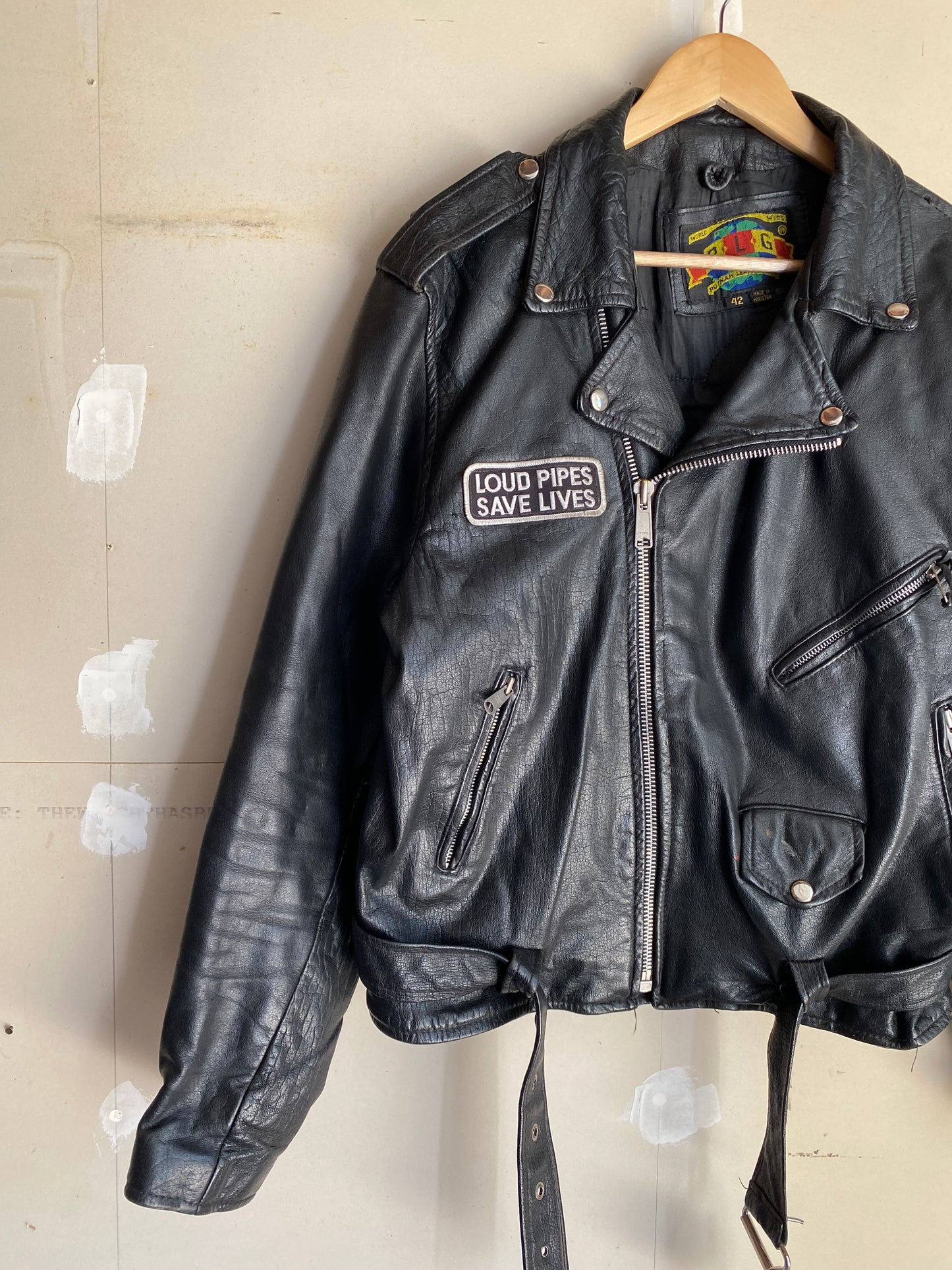 1970s Biker Leather Jacket | L